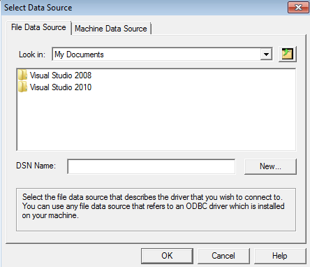 odbc select data source
