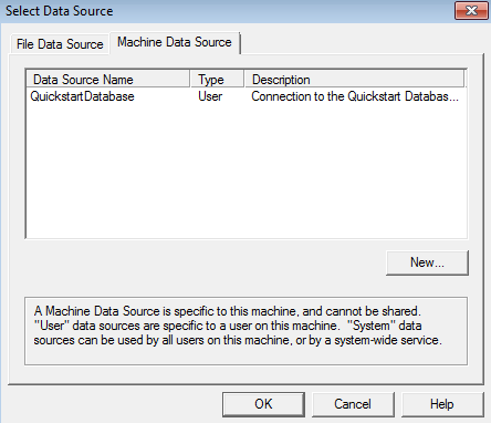 odbc select machine data source
