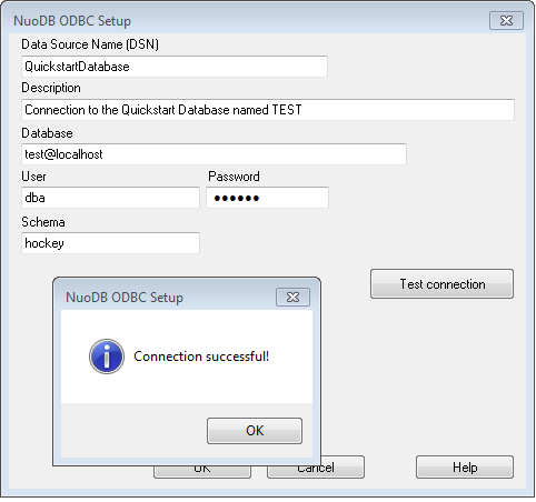 odbc test connection